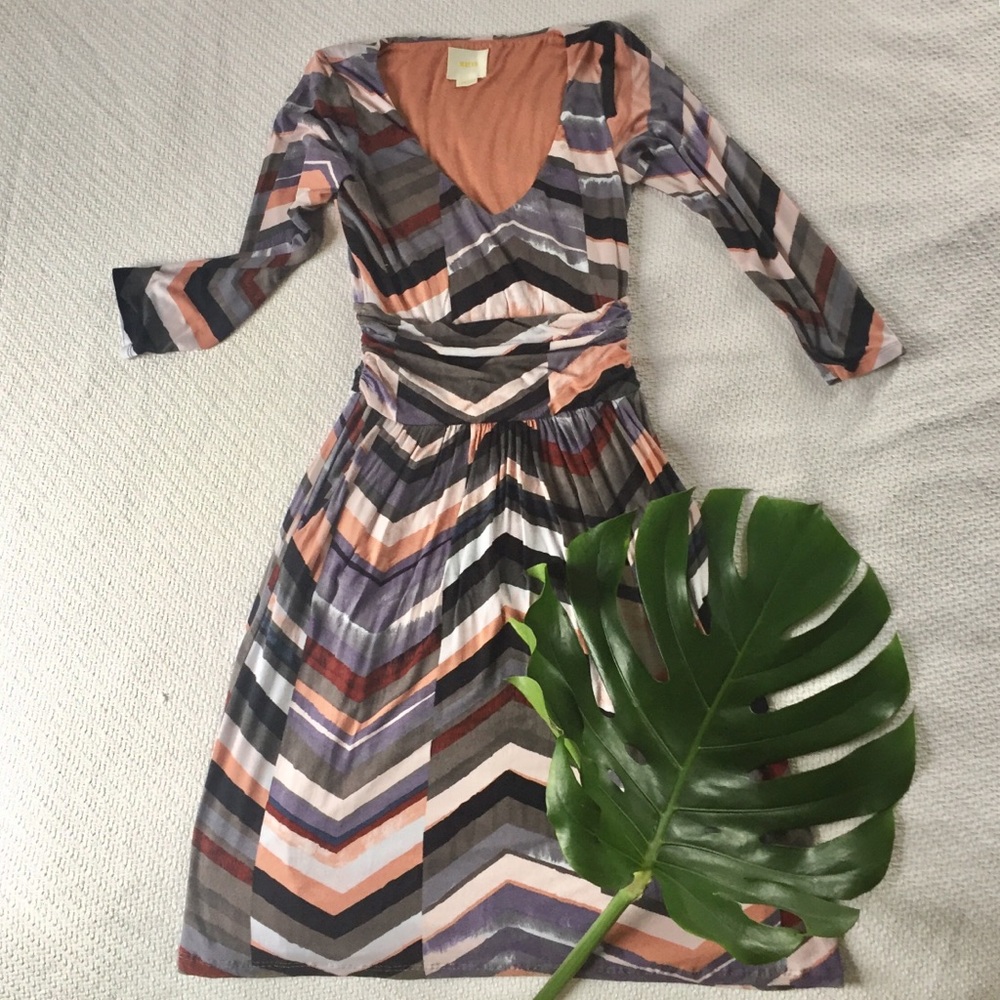 Anthropologie Maeve Novella Slim Chevron Hemmed